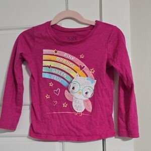 The Children's Place Pink Owl Graphic Tee